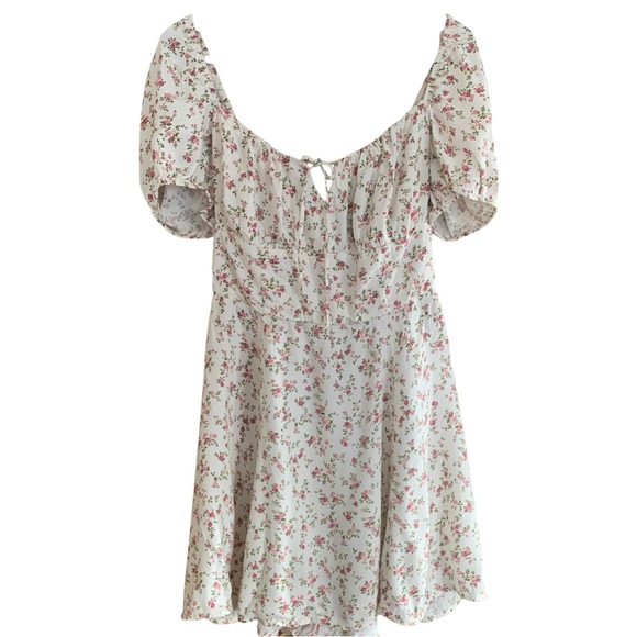 Reformation Ditzy Floral Milkmaid Puff Sleeve Mini Dress Size 12 Cottagecore - Picture 2 of 10